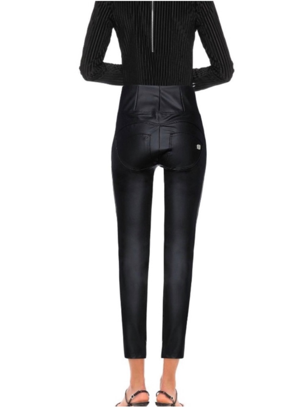 Freddy WR.UP Eco Vegan Leather High Waist Legging Zip Front Size 3XL
